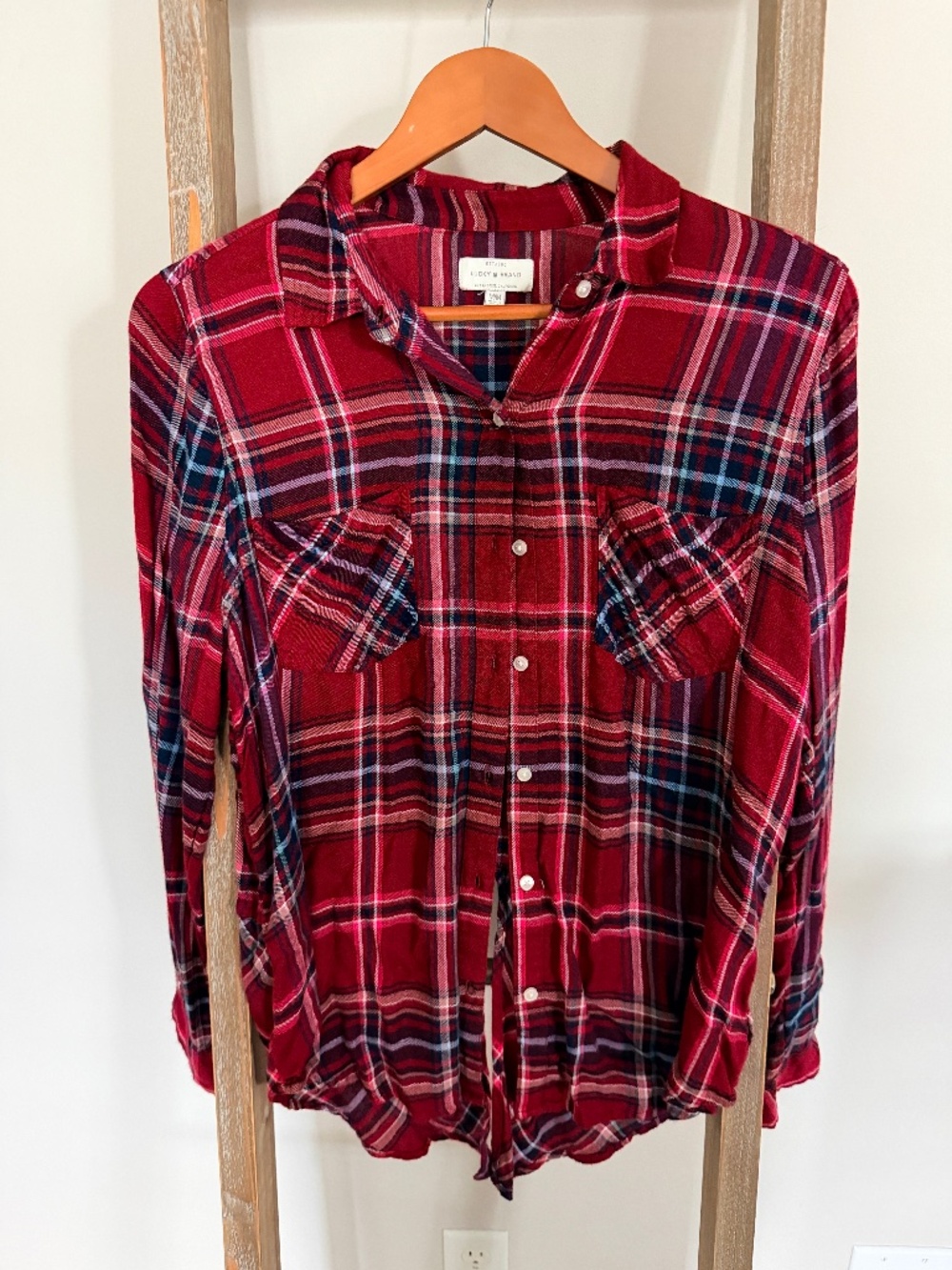Lucky Brand Split Back Plaid Shirt